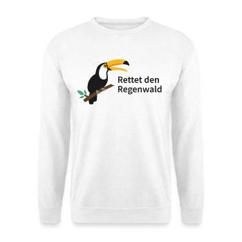 Rettet den Regenwald  - Unisex Pullover - Weiß - Vorne - Alina (178cm) & Michal (187cm)