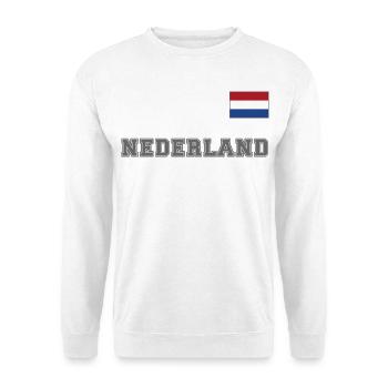 Niederlande Trikot Look - Holland – NEDERLAND - Unisex Pullover - Weiß - Vorne