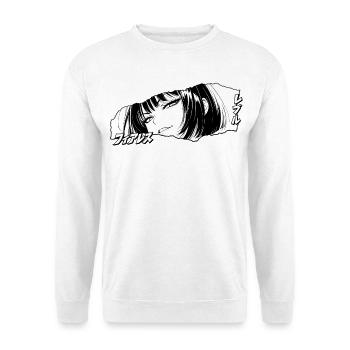 Anime Girl Face with Characters - Unisex Sweatshirt - white - Front