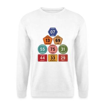 Départements de France Vintage - Sweat-shirt Unisexe - blanc - Devant