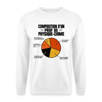 Composition d’un prof de physique-chimie - Sweat-shirt Unisexe - blanc - Devant