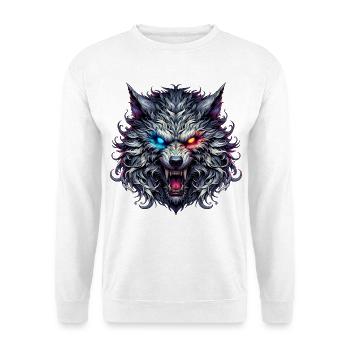 Neon-Doppeläugiger Wolf - Unisex Pullover - Weiß - Vorne