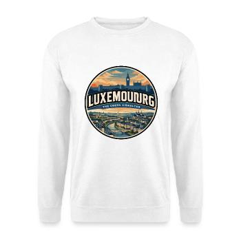 Emblème rétro luxembourgeois de la vallée Grund - Sweat-shirt Unisexe - blanc - Devant