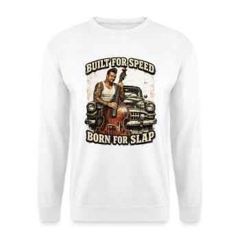 Rockabilly Double Bass Voiture Classique - Conçue pour la vitesse - Sweat-shirt Unisexe - blanc - Devant