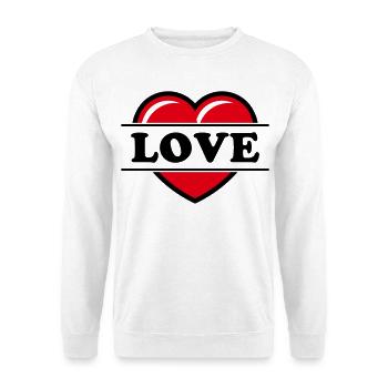 Cœur / Cœur / Amour (Noir 2C) - Sweat-shirt Unisexe - blanc - Devant