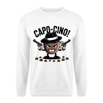 CAPO-CINO – Jeu de mots de gangster coffee design de dessins animés - Sweat-shirt Unisexe - blanc - Devant