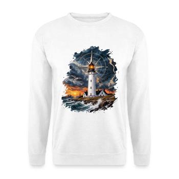 Leuchtturm - Unisex Pullover - Weiß - Vorne - Alina (178cm) & Michal (187cm)