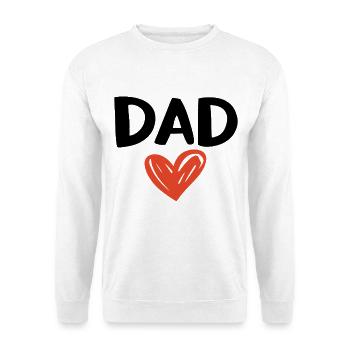 Handgezeichnetes Herz – Ich liebe dich, Papa - Unisex Pullover - Weiß - Vorne