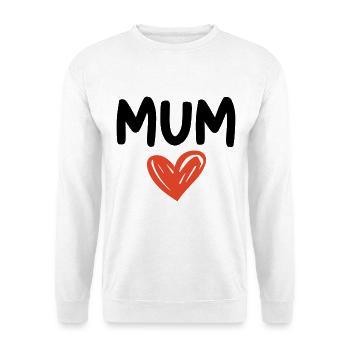 Hand‑Drawn Heart – Love You Mum - Unisex Sweatshirt - white - Front