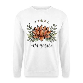 Lotus Namaste Yoga Shirt Damen Boho Mondphasen - Unisex Pullover - Weiß - Vorne