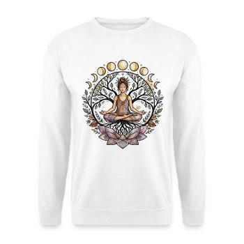 Yoga Woman Tree of Life Lotus Moon Phases - Atma Boho - Unisex Sweatshirt - white - Front