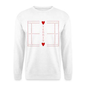 court de tennis - Sweat-shirt Unisexe - blanc - Devant