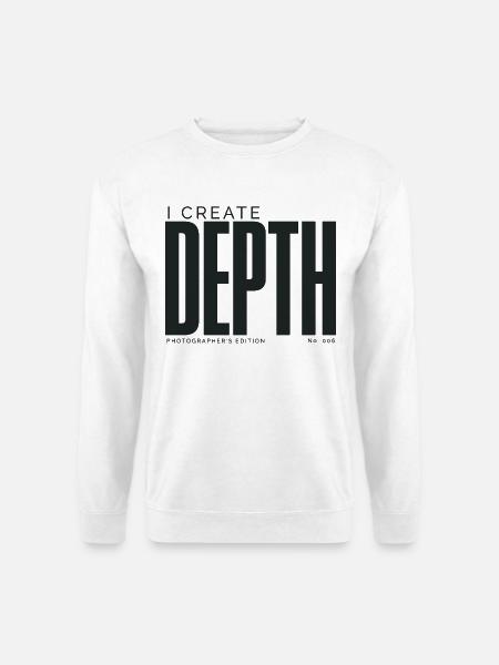 Ich erschaffe Tiefe | Fotografenausgabe - Unisex Pullover - Weiß
