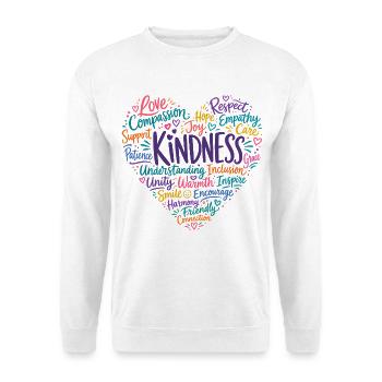 Freundlichkeit Mitgefühl Empathie Respekt - Unisex Pullover - Weiß - Vorne - Alina (178cm) & Michal (187cm)