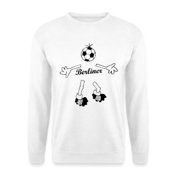 Schwarzweiß Ball Silhouette Berlin - Unisex Pullover - Weiß - Vorne - Alina (178cm) & Michal (187cm)