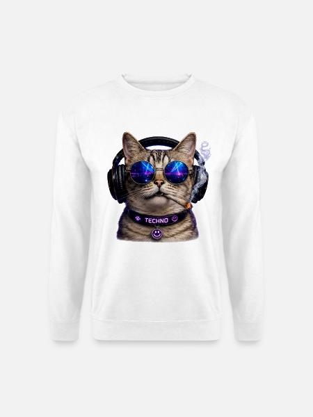 DropWild Loki Techno cat - Unisex Pullover - Weiß
