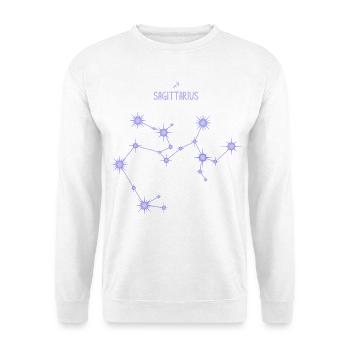 Schütze Tierkreiszeichen Stern Konstellation Lila - Unisex Pullover - Weiß - Vorne - Alina (178cm) & Michal (187cm)