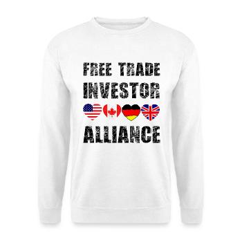 Flag Hearts Quartet - Unisex Pullover - Weiß - Vorne - Alina (178cm) & Michal (187cm)