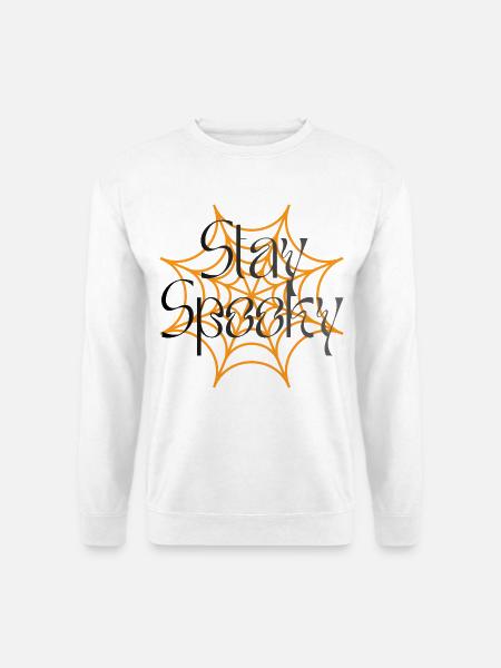 Stay Spooky Spider Web Grafik - Unisex Pullover - Weiß