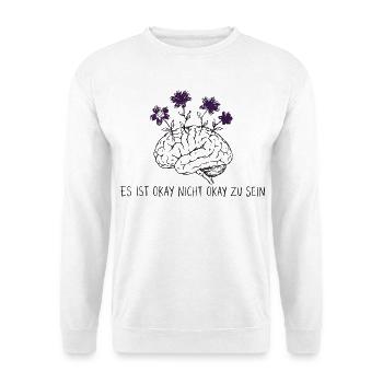Es ist okay nicht okay - Unisex Pullover - Weiß - Vorne - Alina (178cm) & Michal (187cm)