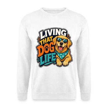 Golden Retriever - Unisex Pullover - Weiß - Vorne - Alina (178cm) & Michal (187cm)