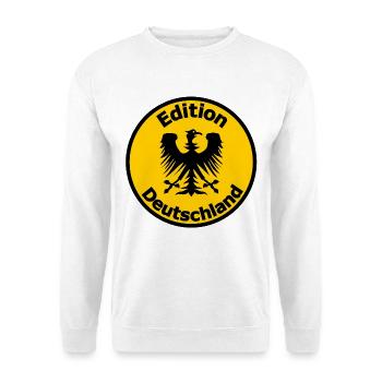 Edition Deutschland Emblem - Unisex Pullover - Weiß - Vorne - Alina (178cm) & Michal (187cm)