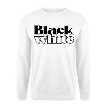 Schwarz-Weiß - Unisex Pullover - Weiß - Vorne - Alina (178cm) & Michal (187cm)