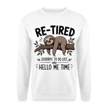 Faule Abschiedsliste, Humor-Ruhestand - Unisex Pullover - Weiß - Vorne - Alina (178cm) & Michal (187cm)