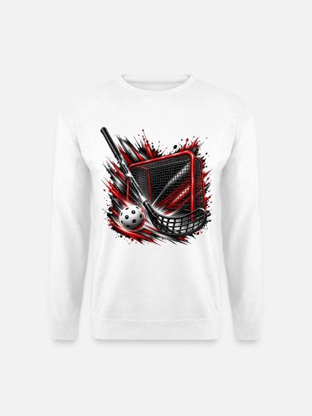 Floorball , Floorballtor - Unisex Pullover - Weiß