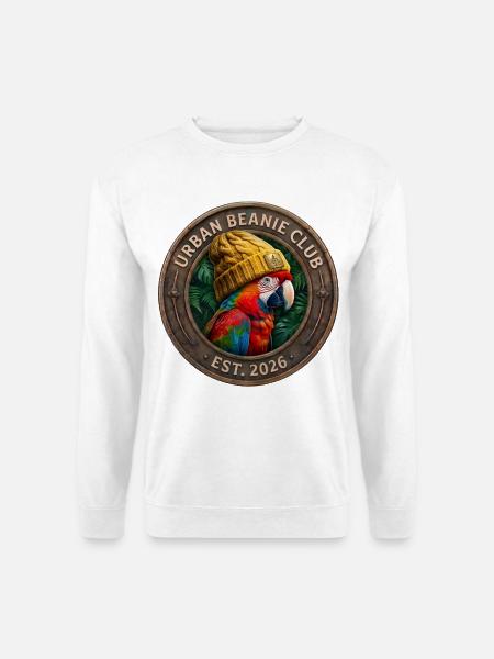 Urban Beanie Club - Papagei - Unisex Pullover - Weiß