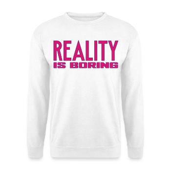 RealityIsLangweilig - Unisex Pullover - Weiß - Vorne - Alina (178cm) & Michal (187cm)