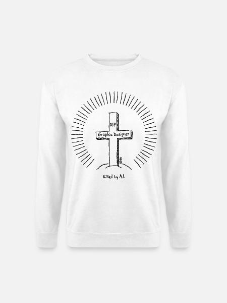 Graphic Designer – Killed By A.I. (Jobkiller / B) - Unisex Pullover - Weiß