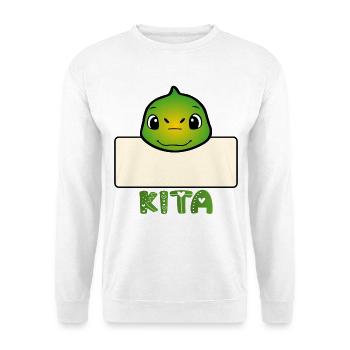 Kindertagesstätte Kitakind Dinosaurier - Unisex Pullover - Weiß - Vorne - Alina (178cm) & Michal (187cm)
