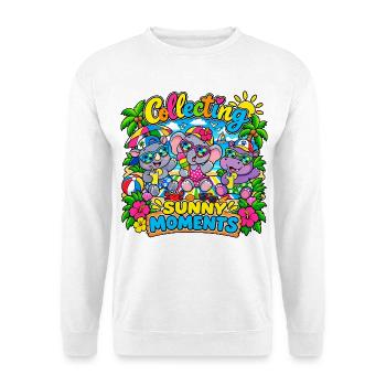 Sonnige Momente - Unisex Pullover - Weiß - Vorne - Alina (178cm) & Michal (187cm)