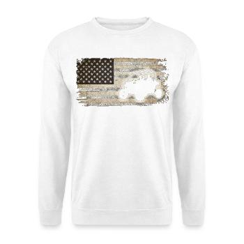 Rugged Flag Offroad-Flucht - Unisex Pullover - Weiß - Vorne - Alina (178cm) & Michal (187cm)