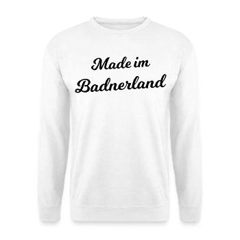 Hergestellt in Baden - Unisex Pullover - Weiß - Vorne - Alina (178cm) & Michal (187cm)