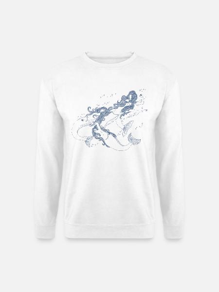 Gustav Klimt „Fischblut“ vs. Meerjungfrauen - Unisex Pullover - Weiß