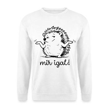 Igel - mir igal - Unisex Pullover - Weiß - Vorne - Alina (178cm) & Michal (187cm)