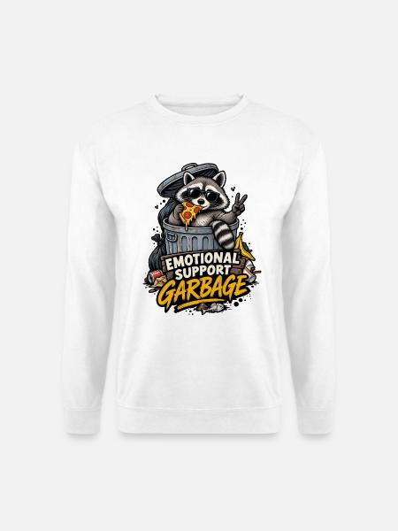 Emotionaler Müllsupport Waschbär - Unisex Pullover - Weiß