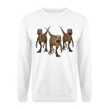 Velociraptor - Unisex Pullover - Weiß - Vorne - Alina (178cm) & Michal (187cm)