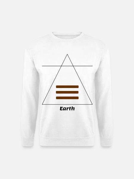 Erde Element Symbol Alchemie Wicca - Unisex Pullover - Weiß