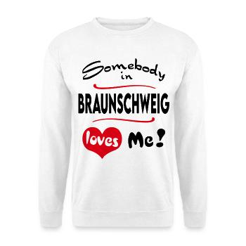 Braunschweig Stadt Urban T-Shirt City Heimatliebe  - Unisex Pullover - Weiß - Vorne - Alina (178cm) & Michal (187cm)