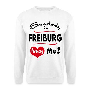 Freiburg Stadt Urban T-Shirt City Heimatliebe Town - Unisex Pullover - Weiß - Vorne - Alina (178cm) & Michal (187cm)