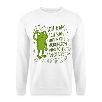 Ich kam ich sah und hatte vergessen was ich wollte - Unisex Pullover - Weiß - Vorne - Alina (178cm) & Michal (187cm)