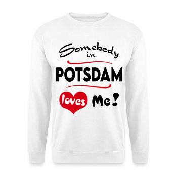 Potsdam Stadt Urban T-Shirt City Heimatliebe Town - Unisex Pullover - Weiß - Vorne - Alina (178cm) & Michal (187cm)