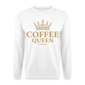 Coffee Queen Kaffee Königin Goldene Krone - Unisex Pullover - Weiß - Vorne - Alina (178cm) & Michal (187cm)