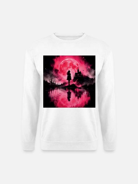 Eine Monderscheinung über der Burg - Unisex Pullover - Weiß