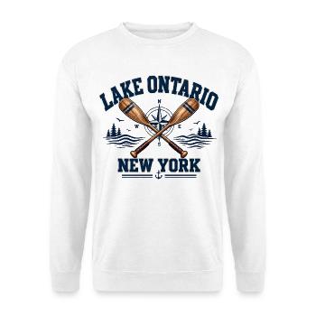 Lake Ontario, New York, USA  - Unisex Pullover - Weiß - Vorne - Alina (178cm) & Michal (187cm)