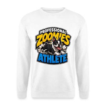 Boston Terrier - Unisex Pullover - Weiß - Vorne - Alina (178cm) & Michal (187cm)