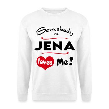 Jena Stadt Urban T-Shirt City Heimatliebe Town - Unisex Pullover - Weiß - Vorne - Alina (178cm) & Michal (187cm)